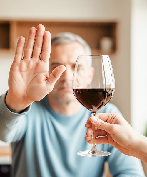 Мужчина отказывается от алкоголя